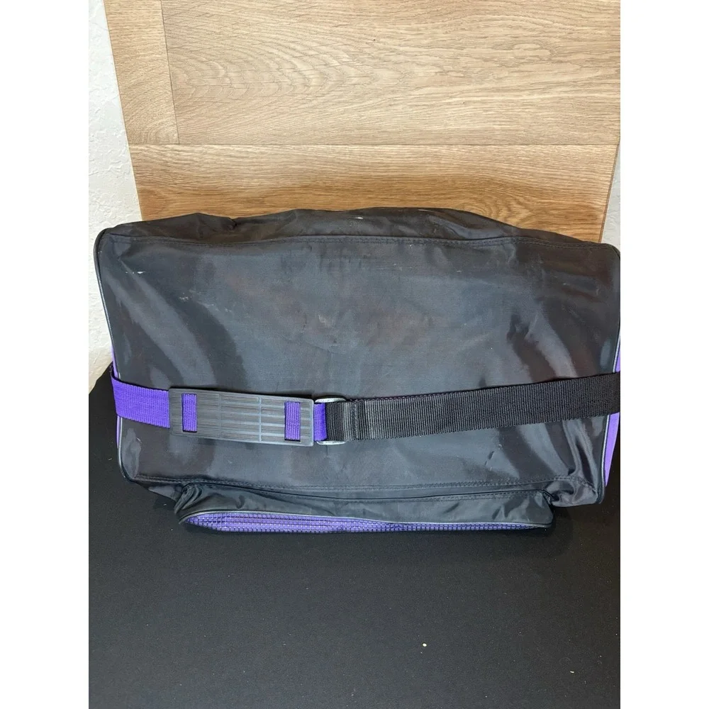 Vintage Spalding Nylon Zip Up Duffle Bag - Retro Black/Purple/Teal, 19x10x11